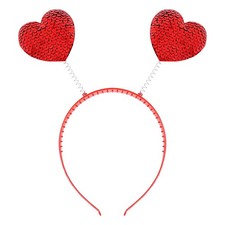 Halloween Heart Headbands For Women Sequins Cute Red Head Boppers Props