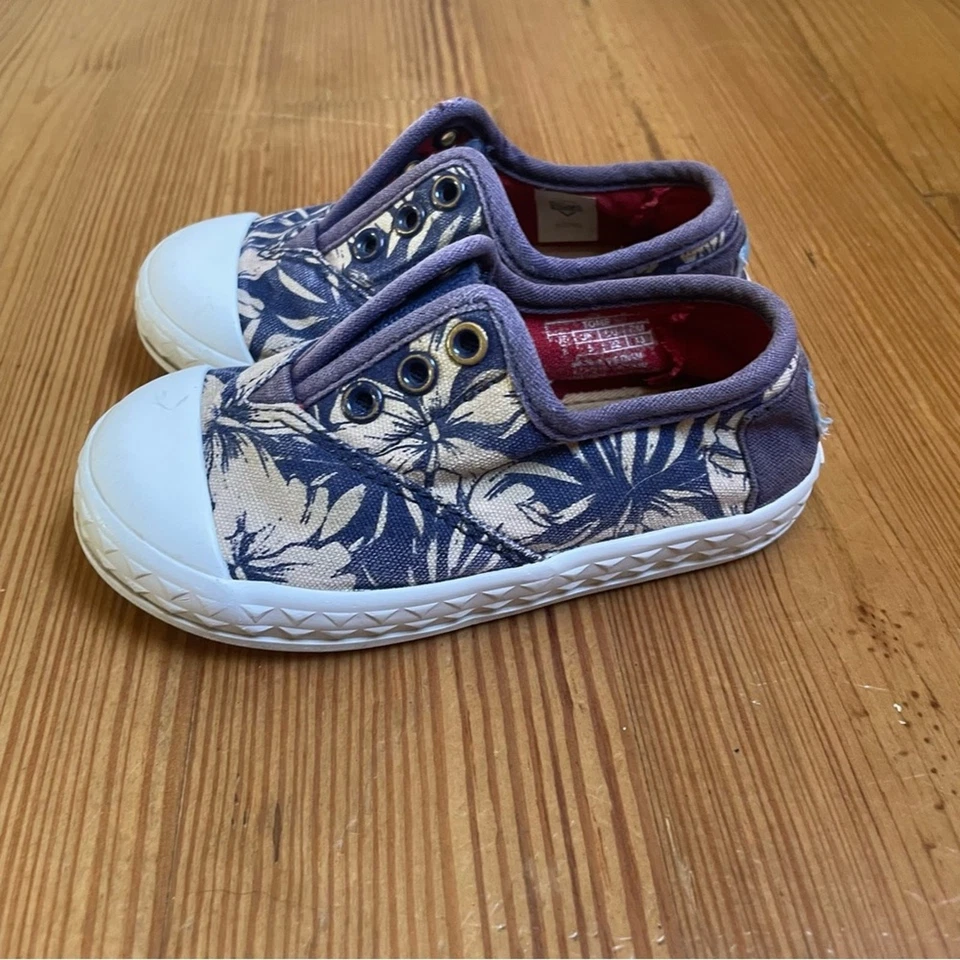Zapatilla deportiva Toms azul marino palma floral sin cordones para niños pequeños TALLA 6 Foto 4 de 4