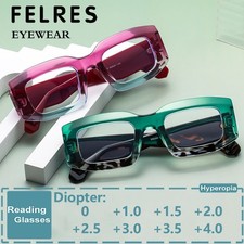 Women Square Anti Blue Light Reading Glasses Clear Lens Presbyopic Glasses New