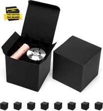 Black Gift Boxes with Lids 4X4X4 Inches 10 Pack Groomsmen Proposal Boxes Cardboa