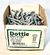 1/4”x1-1/2” in Zinc Plated Steel Hex Tap Bolts, 100 ct DOTTIE MB14112 SHIPS FREE