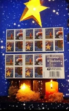 Forever USA Holiday Windows - Booklet of 20 Authentic Postage Stamps Christmas