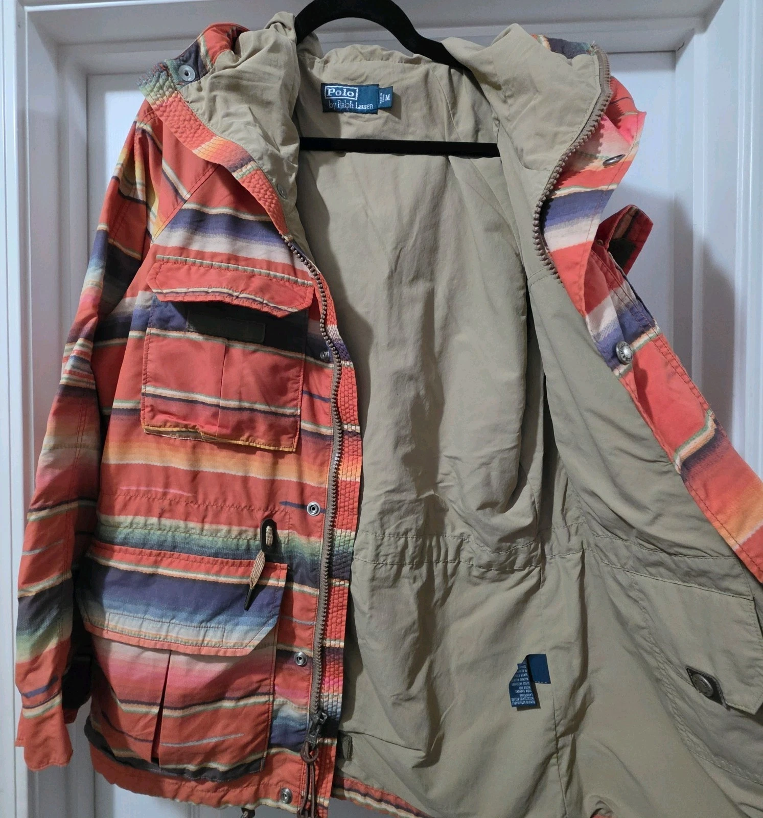 Polo Native Anorak M RARE π₯ Southwestern Indian Wing Stadium Jacket Coat - product detail image 2