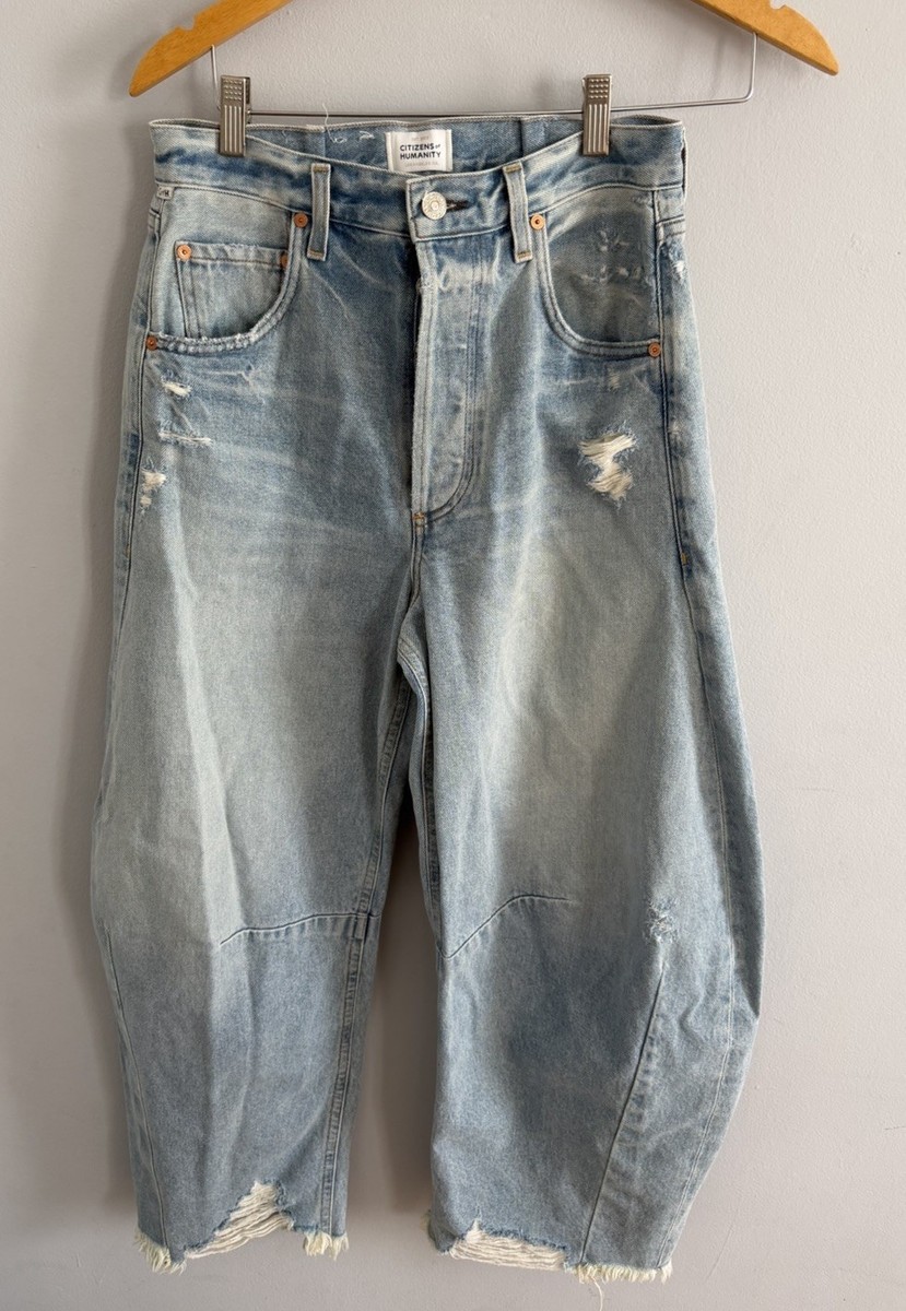 Citizens of Humanity Horseshoe Wide Leg Jeans in Savahn Light Blue