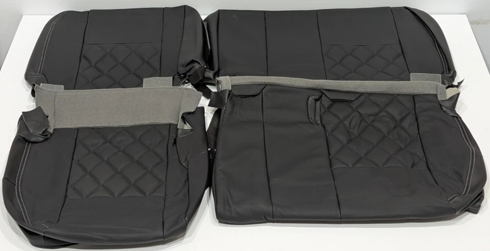 Fundas de asiento de cuero negro AT46 para Toyota Sienna 8 pasajeros LE SE 2014 Foto 4 de 4