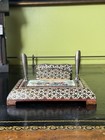 Vintage Persian Wooden Desk Organizer Inlaid Mosaic Art with Brass Pen Holders! — photo 10