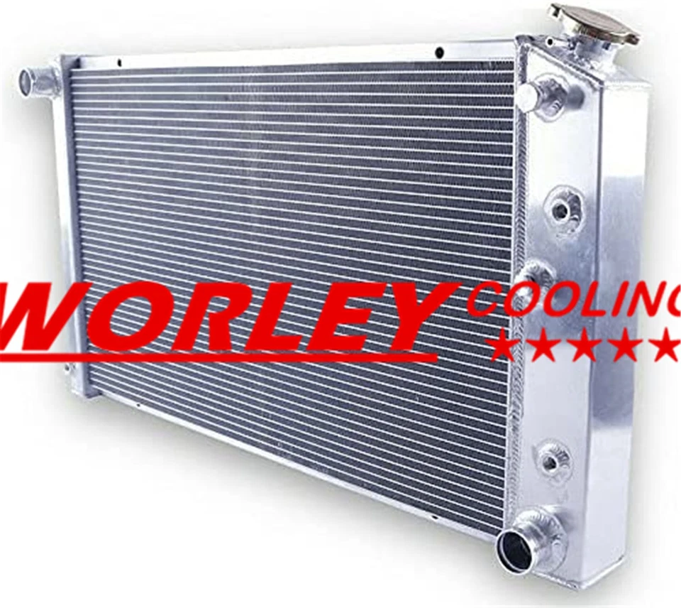 NJ-3 Row Aluminum Radiator For 1967-1981 Pontiac Bonneville 5.0L 5.7L 28" WIDE - Image 2 of 4