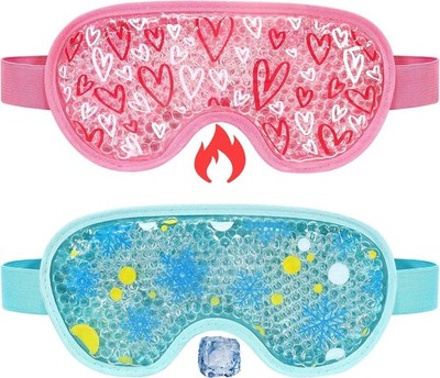2 Pack Cooling Eye Mask, Reusable Gel Eye Masks for Puffy Eyes, Cold & Warm C...