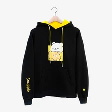 Milk Mocha Bear: Black Snuggle Hoodie - M