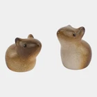 Howard Pierce 1960s Mid Century Modern Art Pottery Brown Mice Figurines