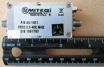 Narda Miteq AU-1421 RF amplifier 400 MHz 17 dBm TOP QUALITY MIL SPEC US MADE