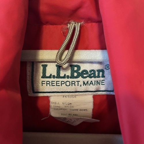 LL Bean Vintage 70s Goose Down Puffer vest Red Medium Mens Snap buttons - Picture 4 of 5