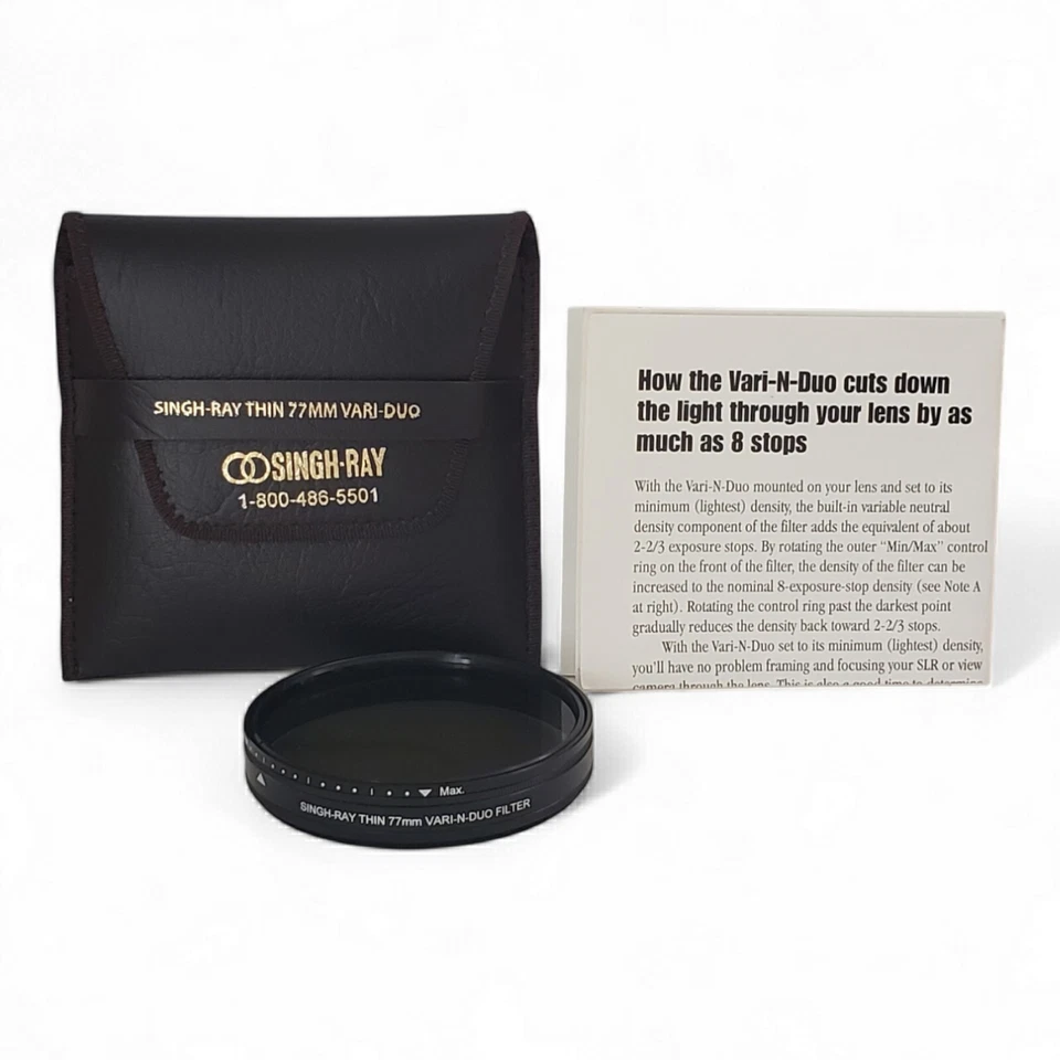 Singh-Ray Thin 77mm Vari-N-Duo Thin Ring Filter Padded Case & Pamphlet - Image 3 of 4