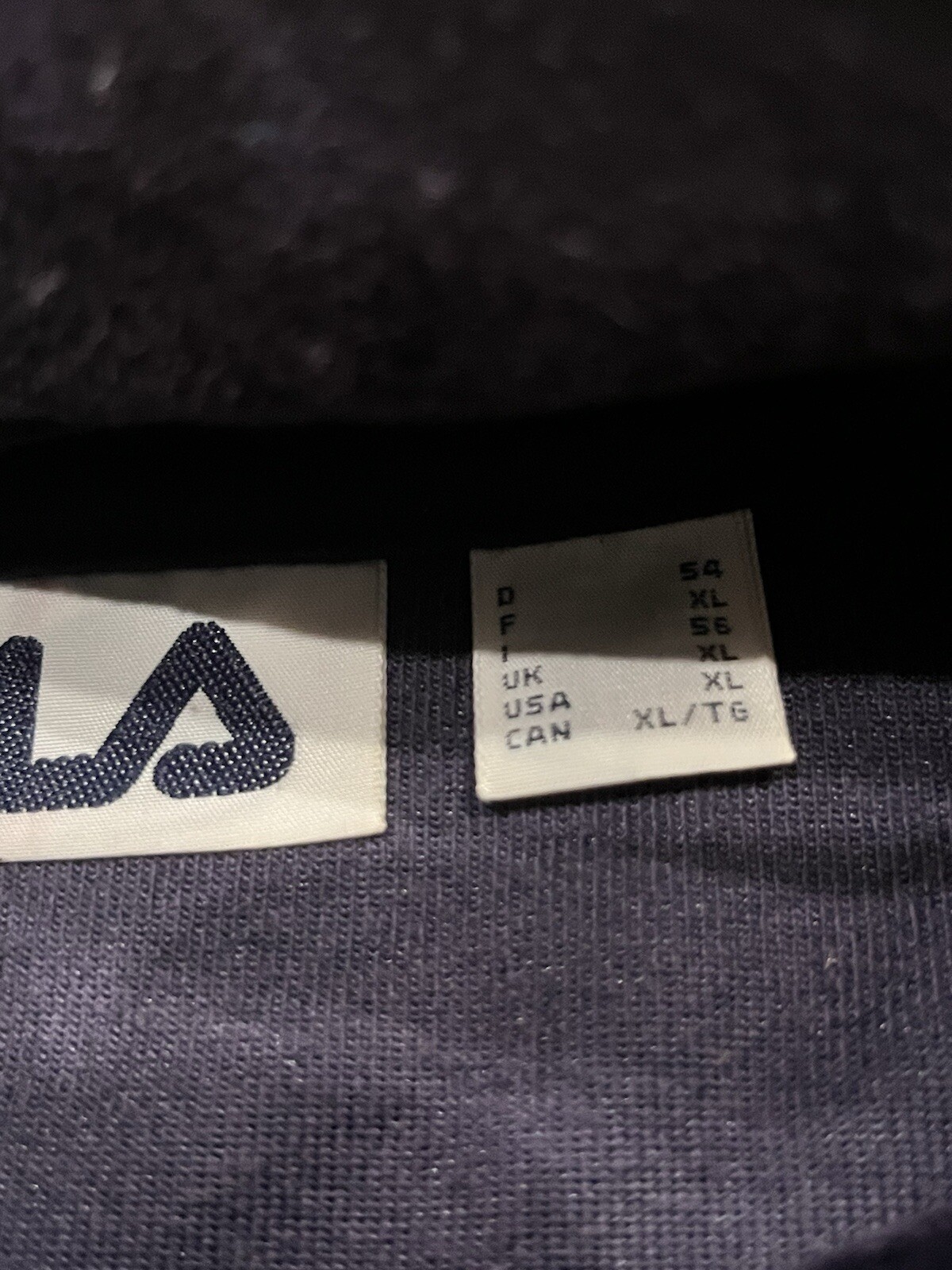 GIACCA PISTA VINTAGE FILA VELLUTO ANNI 70 80 BLUe ROSSO RETRO ZIP UP XL