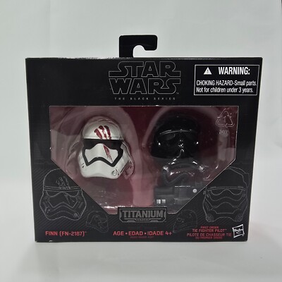 STAR WARS THE BLACK SERIES TItanium Finn + TIE FIGHTER PILOT Mini Helmets- NEW!!