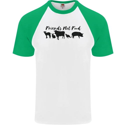 Vegetariano Animales Amigos No Comida Vegano Hombre S/S Camiseta de Béisbol - Picture 41 of 50