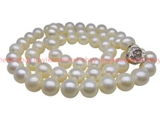 Natural Genuine 8-9mm White Freshwater Pearl Gems Round Bead Neckalce 16-36" AAA
