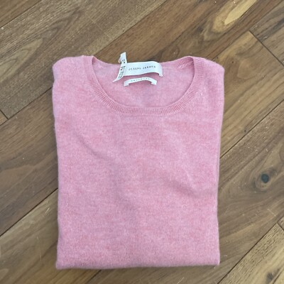 BNWT Pink Cashmere Jumper Crew Neck Joseph Janard Sz 8/10 EU 36 MOTH DAMAGE