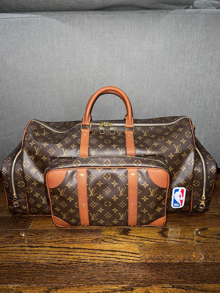 Pre-owned Louis Vuitton X Nba 2021 Keepall Trio-pocket Two-way Travel Bag  In Brown