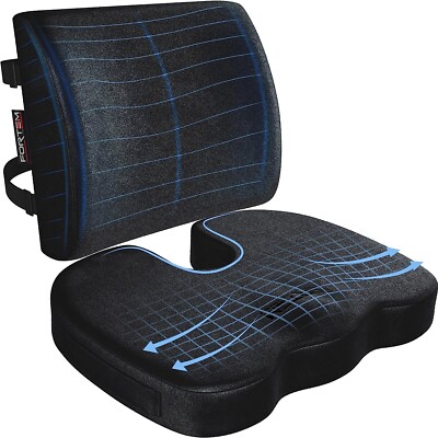 cuscino lombare per sedia, regolabile comoda in memory foam nero - Main Image