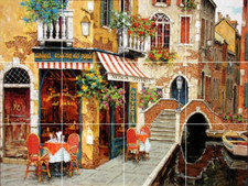 Antica Osteria del Ponte caf Venice Italy ceramic tile mural backsplash