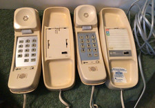 Lot of 2 Vintage ATT Trimline 210 Beige Pushbutton Desk Wall Telephones Work