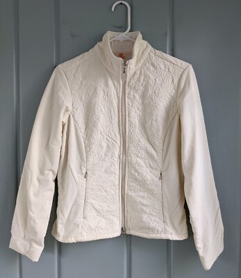 Lucy Womens Small Jacket Quilted Athleisure High Neck Fleece Zip Pockets 4 6 