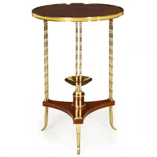 French Louis XVI Style Mahogany Bronze Gueridon Side Table