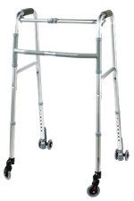 DEAMBULATORE GIRELLO PER ANZIANI 4 RUOTE PIEGHEVOLE REGOLABILE IN ALTEZZA