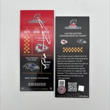 AUTOGRAPHED BALTIMORE RAVENS AGHOLOR AFC CHAMPIONSHIP COMMEMORATIVE TICKET