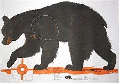 NRA Black Bear Life-Size Game Target (HF 07870), 60'' x 42'', (folded)