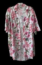 Show me Your Mumu robe open front white pink roses flowers cottagecore one size