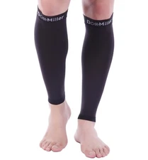 Doc Miller Calf Compression Sleeve 1 Pair 15-20 mmHg Varicose Veins BLACK