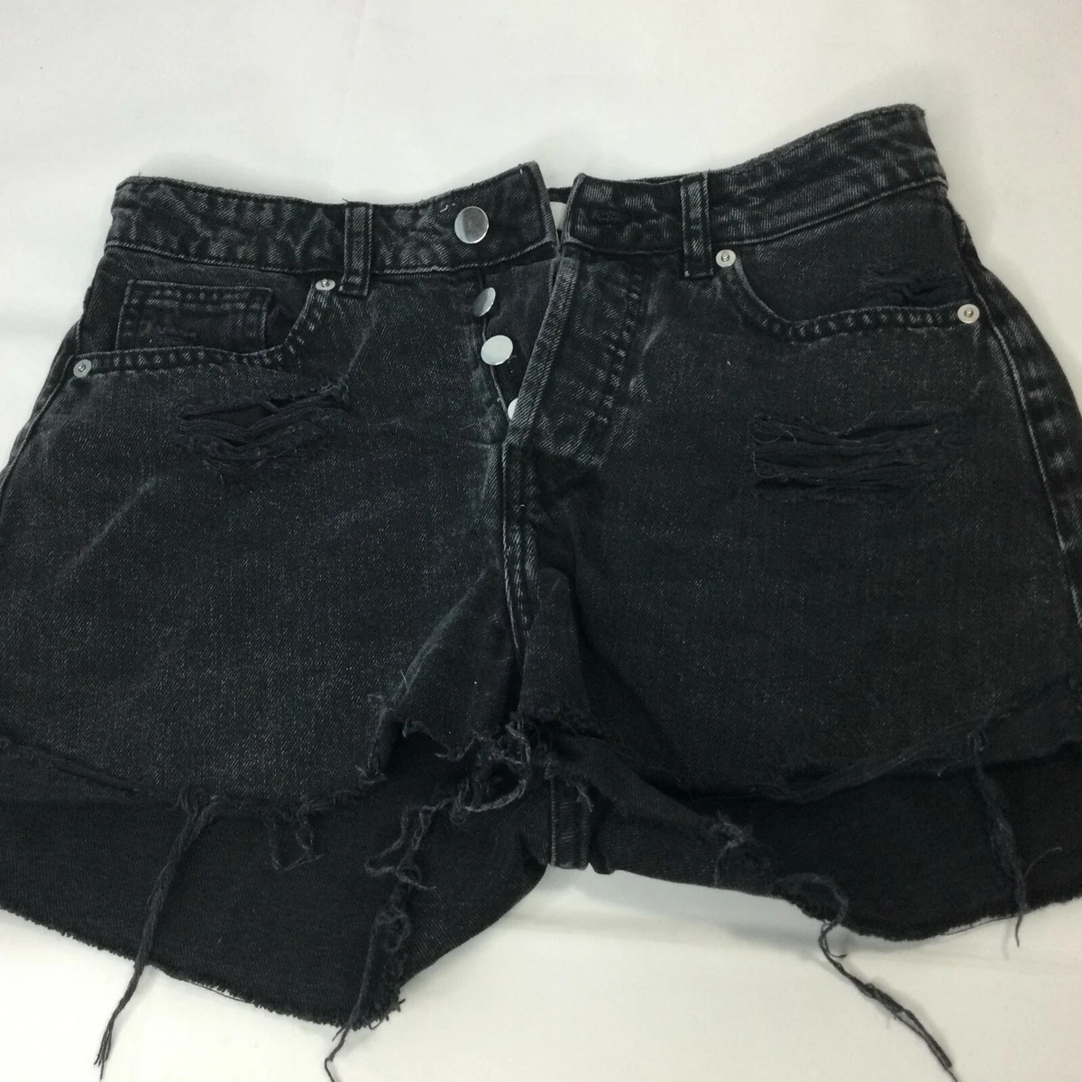 H and m top black denim shorts