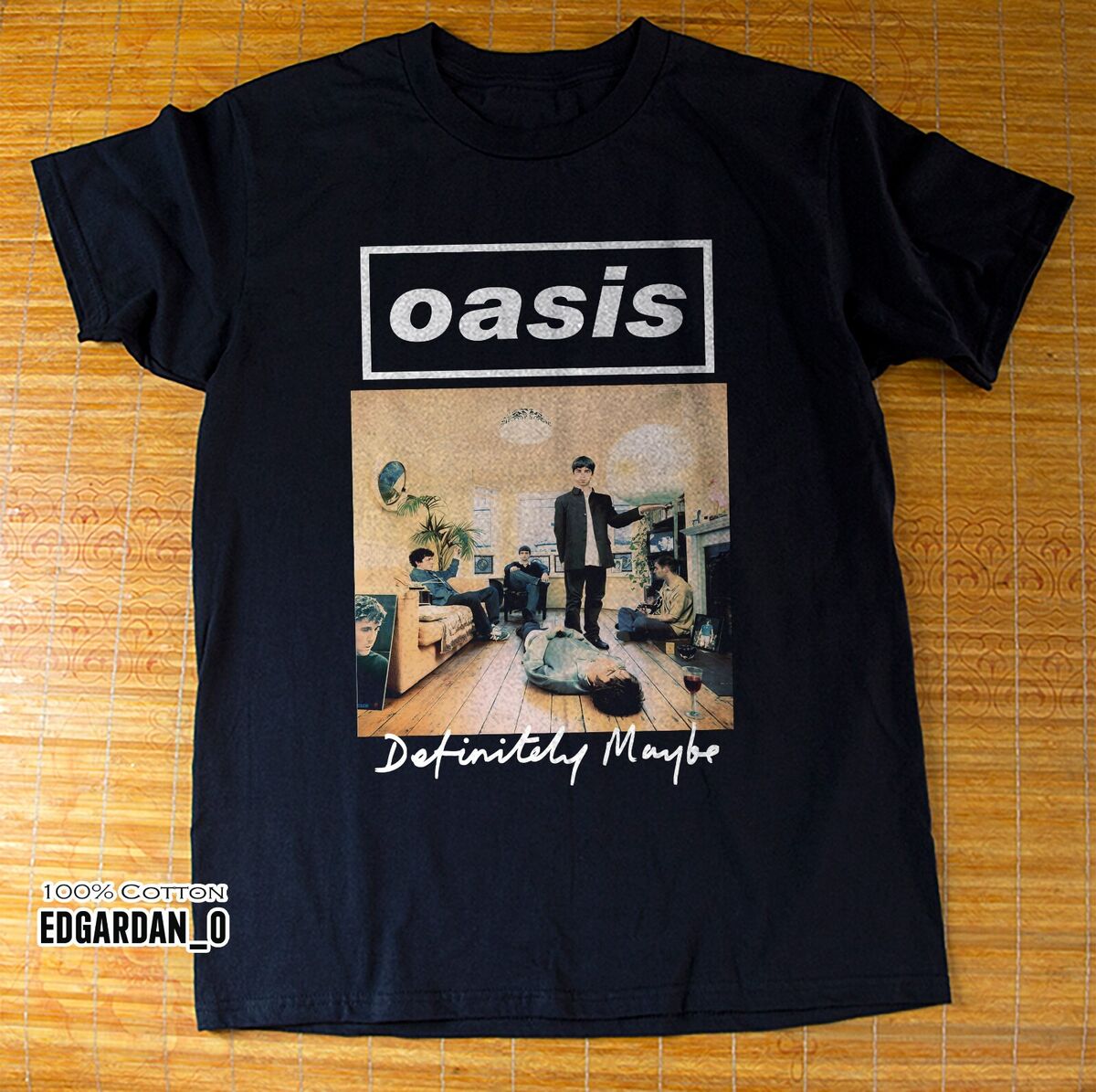 Oasis Band Definitely Maybe Rare Vintage Black T-Shirt Size Oasis Band Definitely Maybe Rare Vintage Black T-Shirt Size