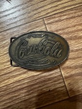 Coca Cola Belt Buckle Advertising Brass Plated 5 Cents at Fountains Vintage