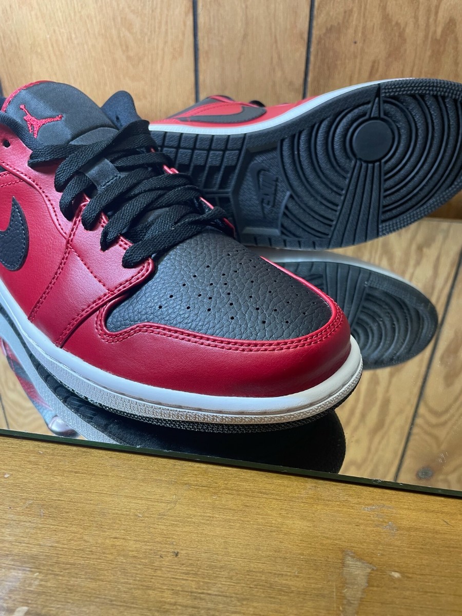 Nike Air Jordan 553558-605 赤黒 Nike Air Jordan 1 Low 'Reverse Bred' 553558-605 Men's Shoes