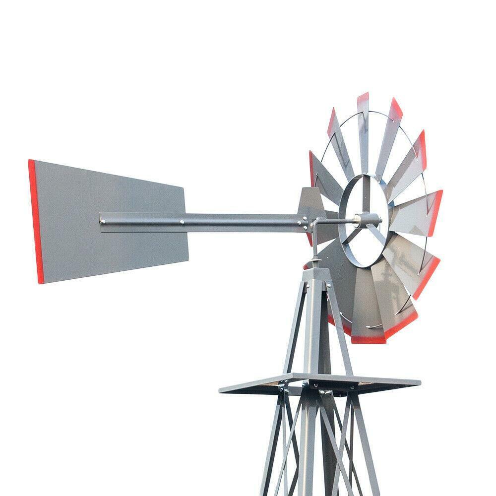 Image 61 - Windmill 8FT Yard Garden Metal Ornamental Wind Mill Weather Resistant Decoration