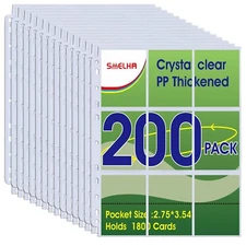 9 Pocket Page Protector, Holds 3600 Cards,Trading Card Sleeve, Baseball Card ...