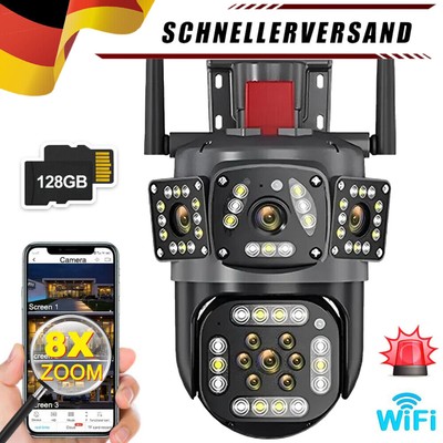 6K 12MP WiFi IP Kamera Außenbereich CCTV PTZ 8x Zoom Auto Tracking Überwachung D