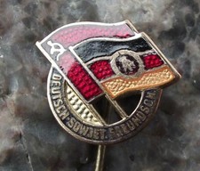 Ancien insigne broche RDA Allemagne de l'Est Amitié Soviétique Allemande RDA Drapeaux Ensemble