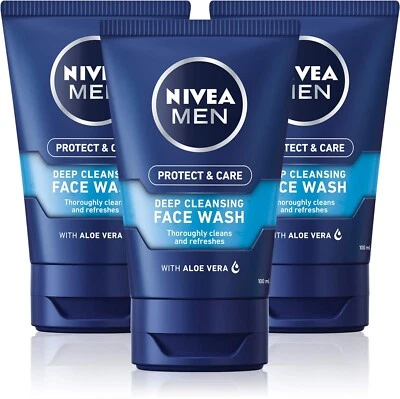 X3 NIVEA MEN Deep Cleaning Face Wash Protect & Care 100 ml