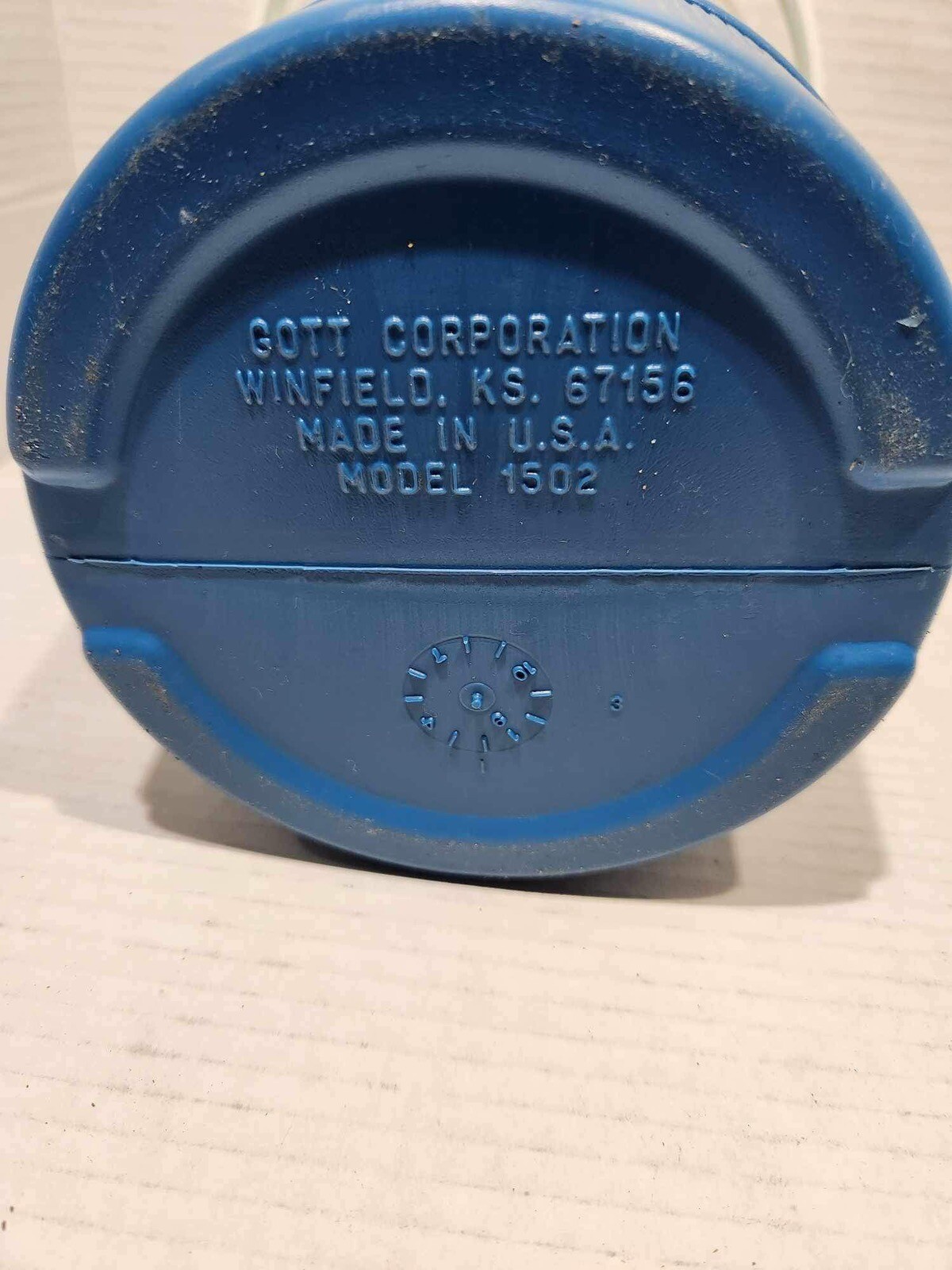 Vintage Rubbermaid Water Jug Gott Model 1502 Made In Winfield KS Blue