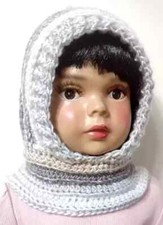 handmade crochet baby hat hood cowl toddler 1-3 years licorice USA