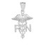 thumbnail 2 - 14k White Gold Medical RN Registered Nurse Pendant Necklace