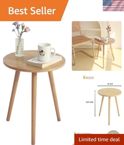 Side Table Round, Small Accent Table Nightstand Modern End Table for Living R...