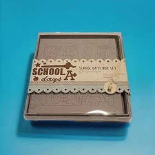 Scrapbook Craft School Days Box Set 8x8 Chipboard Album 70 Die Cuts (Drawer Zi)