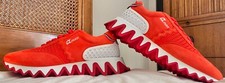 NWT CHRISTIAN LOUBOUTIN LOUBISHARK Men Sunrise-Red Suede Sneaker US10/EU43 ITALY