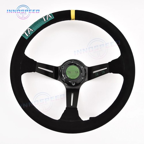 14inch Janpan Suede Leather Drift Sport Racing Steering Wheel With 3