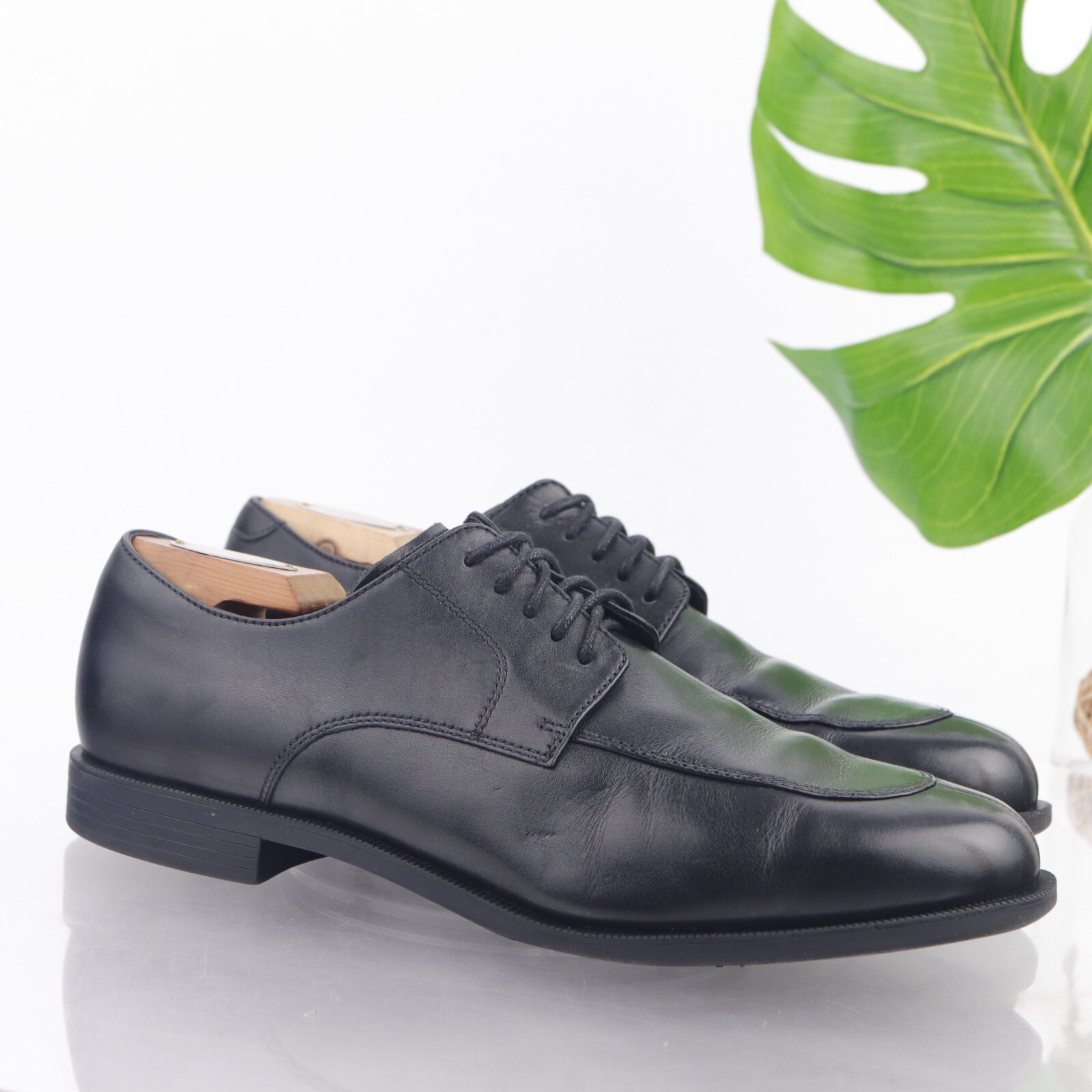 SAOLA Scarpe eleganti da uomo nere Cole Haan Oxford taglia 10 M in pelle spaccata grembiule punta di classe